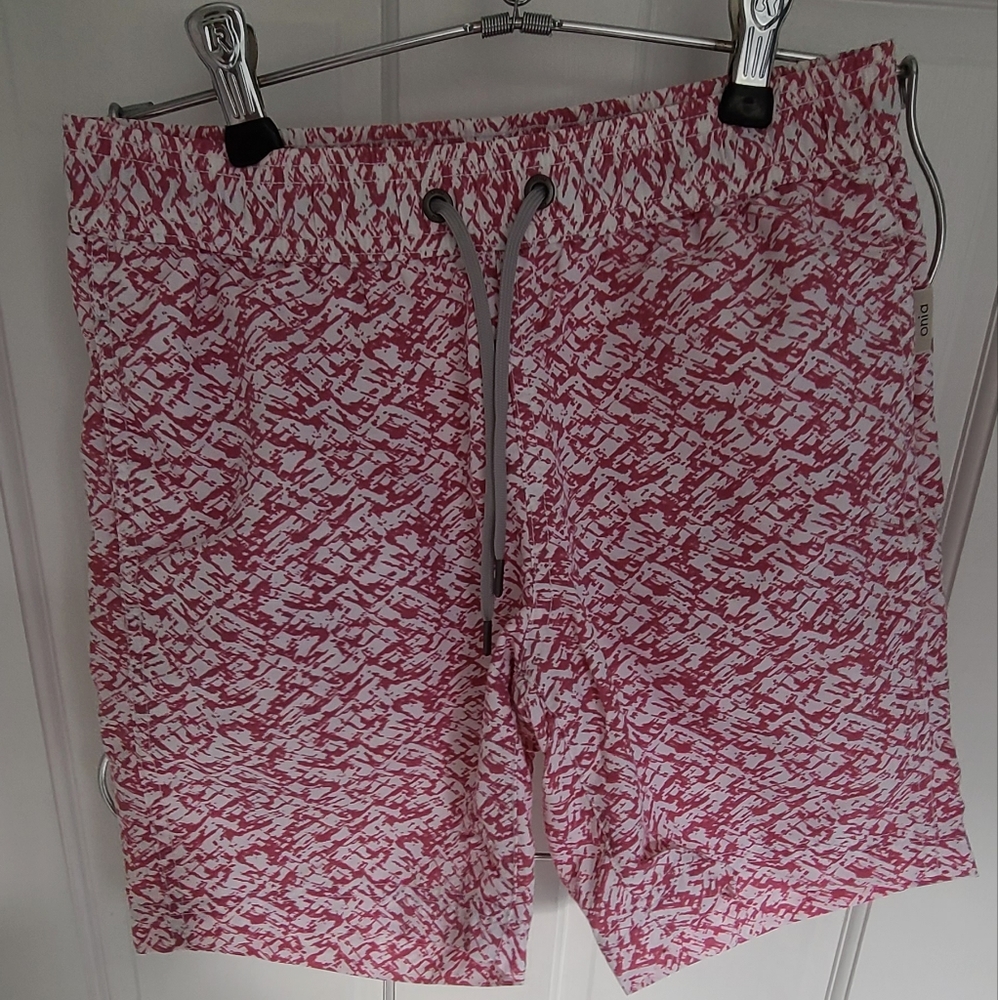 NWOT Onia Boys Size 10 Pink/White Print Swim Trunks